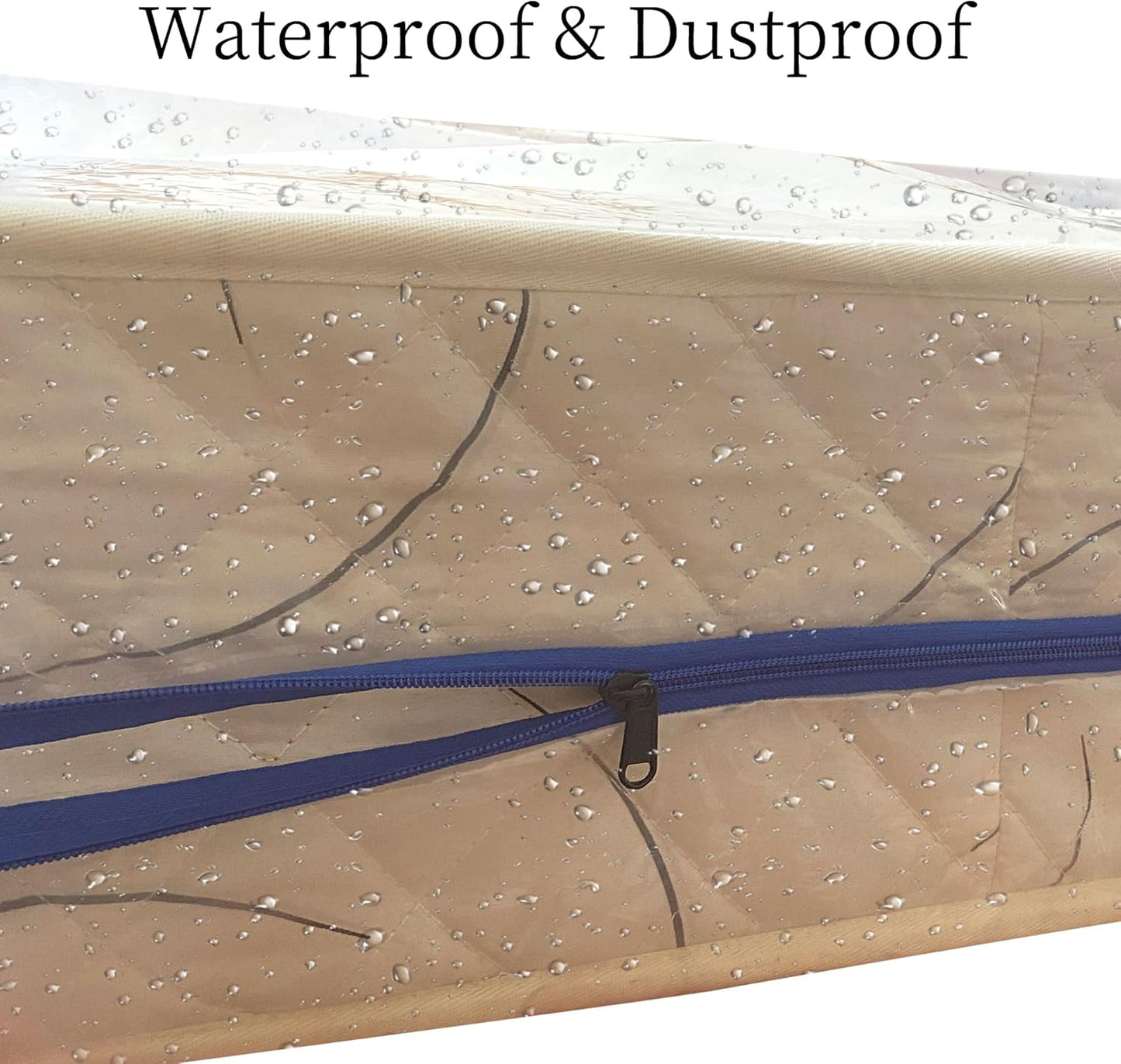 2 Pack King Mattress Bags for Moving and Storage-5 Mil Zipper Plastic Waterproof Mattress Storage Bags