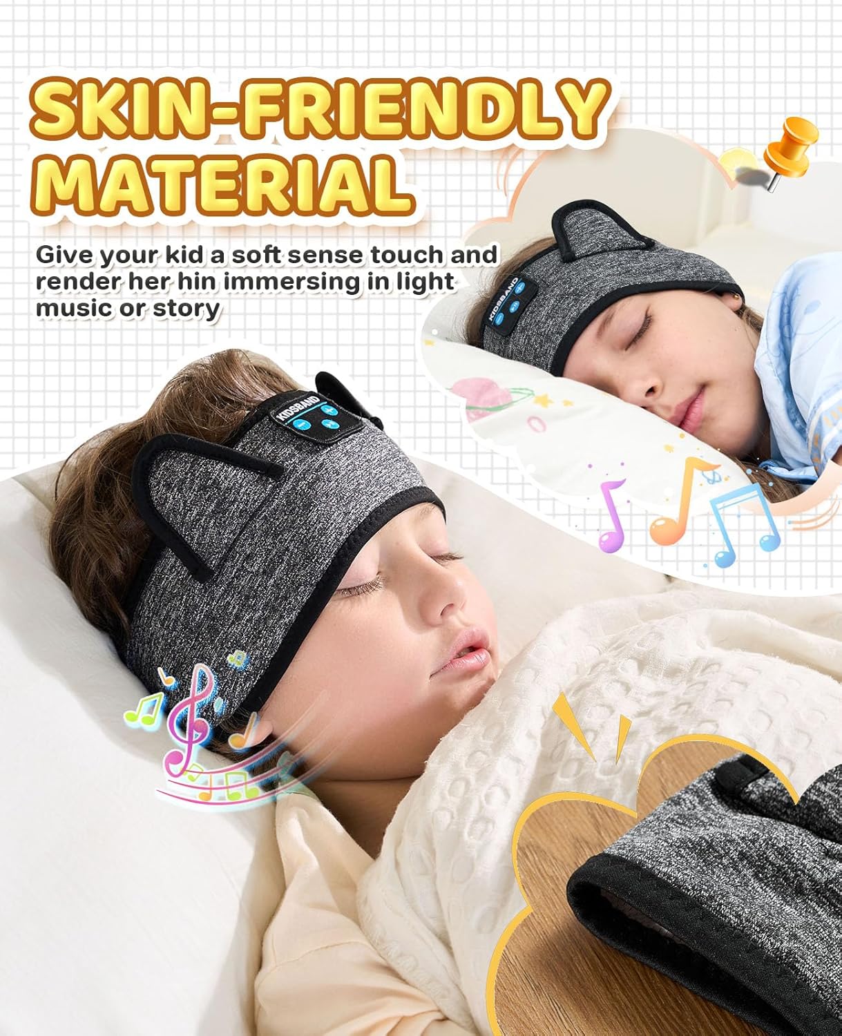 Kids Headphones, Bluetooth Headphones Adjustable Headband for Kids, Wireless and Wired Playback 3.5 MM Jack for School, Kids Headset for Girls Boys, Kindle Tablet Cellphones Airplane Travel Sleep