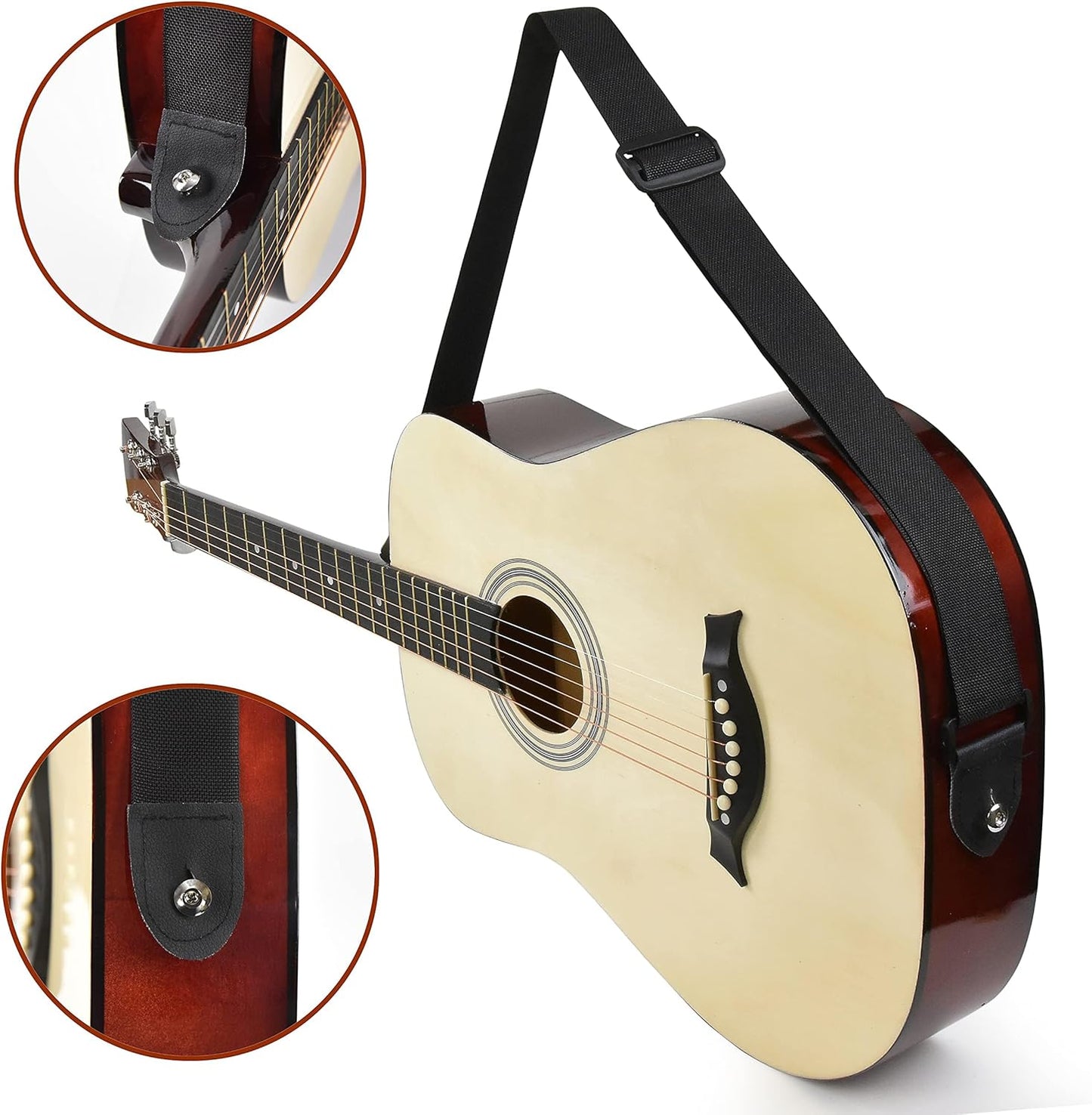 Classical Acoustic Guitar For Kids By MasterPlay- 30” Beginner Guitar For Learners- Accoustic String Starter Kit: Guitar Bag, Tuner, Strap, Extra Strings, Picks, Wash Cloth, Capo (Natrual)