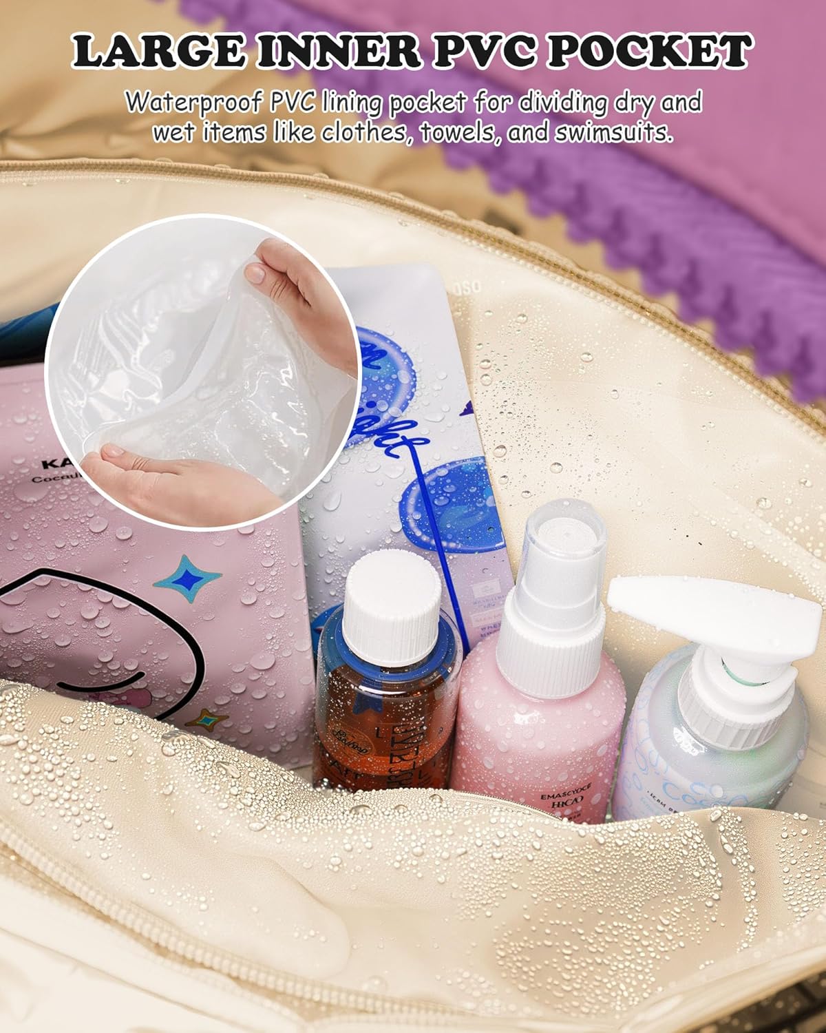 Duffle Bag with Initial, Spend The Night Bags for Women,Sweet Gift-Overnight Bag with Wet Pocket,Lightweight Travel Bags Personalized Gym Tote with Makeup Pouch