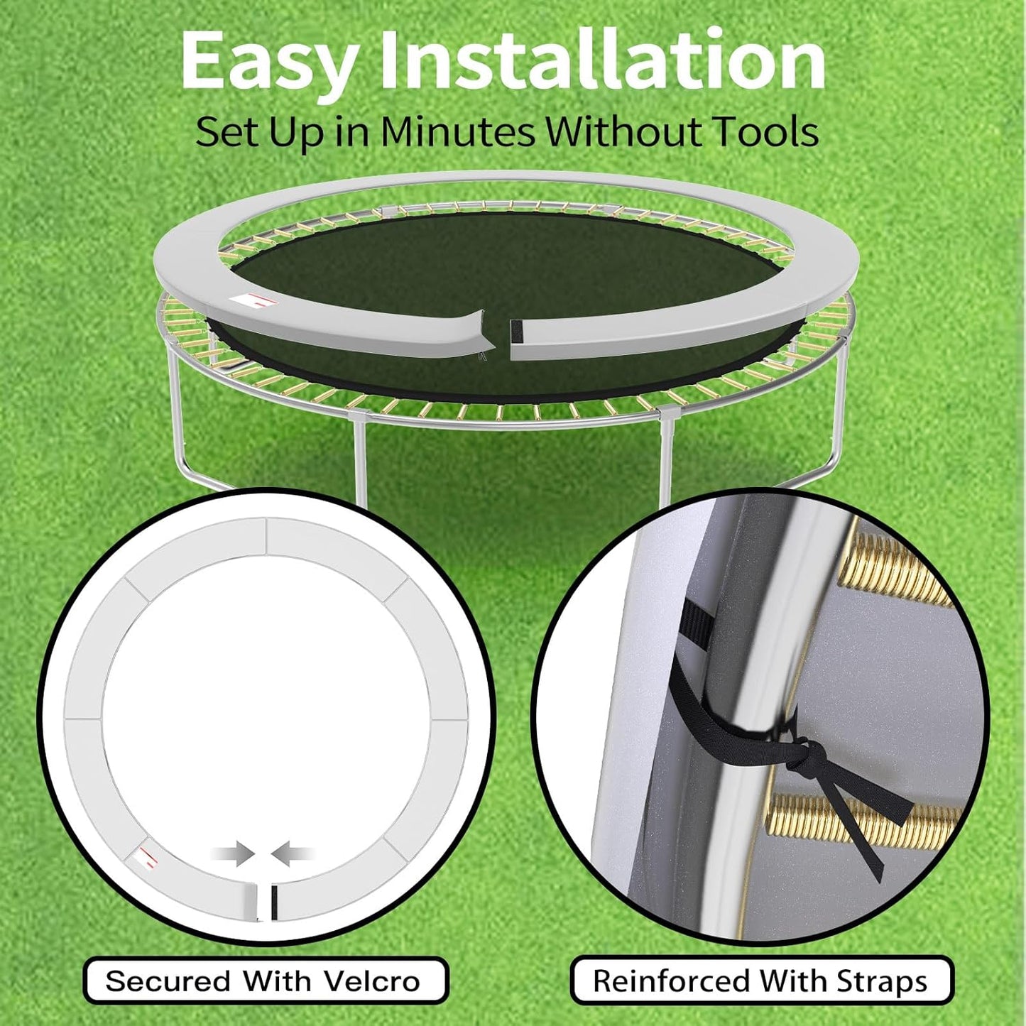 16FT/15FT/14FT/12FT/10FT Trampoline Safety Pad Replacement, Round Trampoline Spring Protection Cover, Fits 16FT/15FT/14FT/12FT/10FT Frames, Water-Resistant Trampoline Accessories