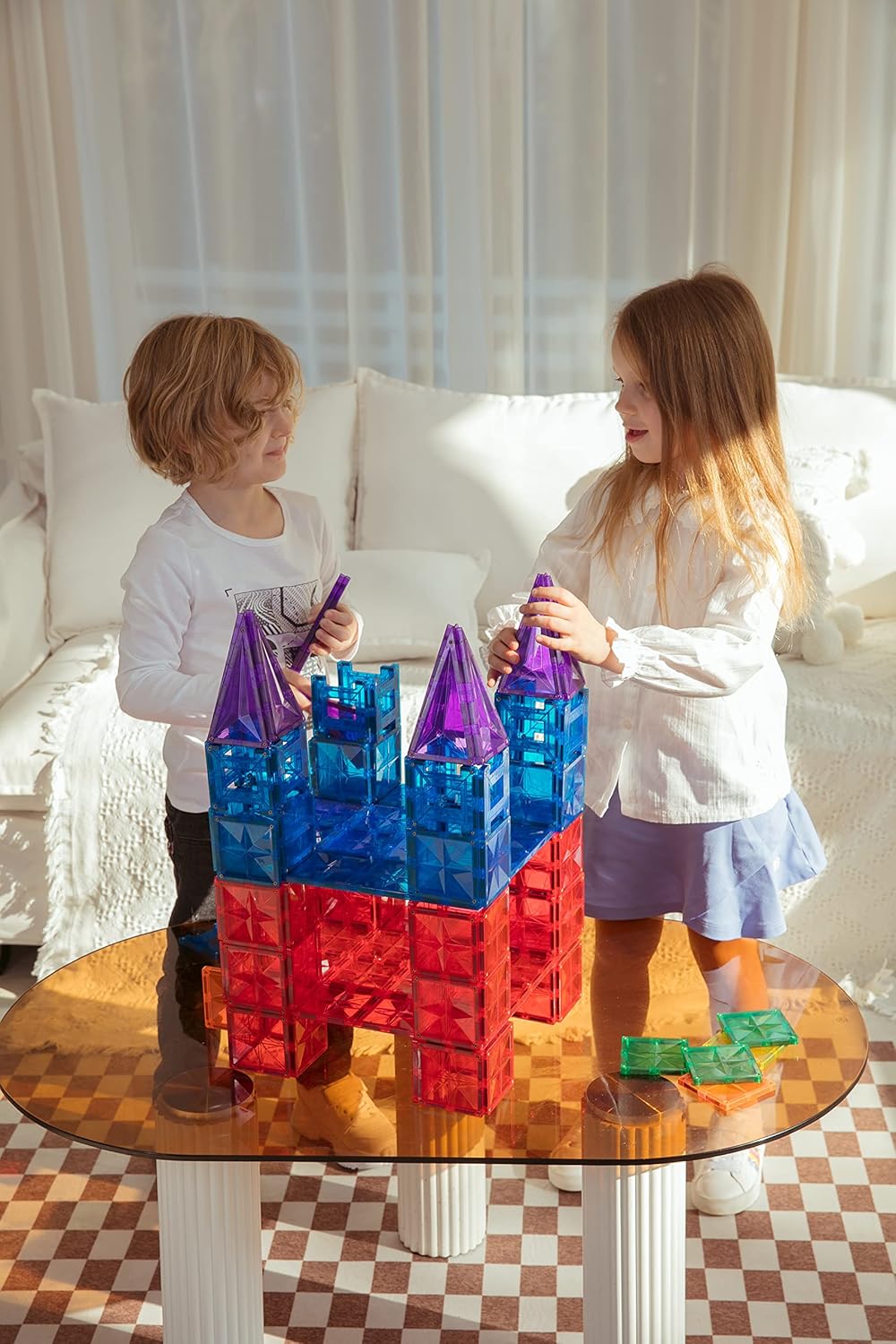 162PCS Premium MagneticTiles, MagnetTiles, STEM AUTHENTICATED, MEGA MagnetTiles Set,Magnetic Blocks,Magnetic Building Blocks,Magnets for Kids,MagneticTile Toy Boys Girls Age 3 4 5 6 7 8