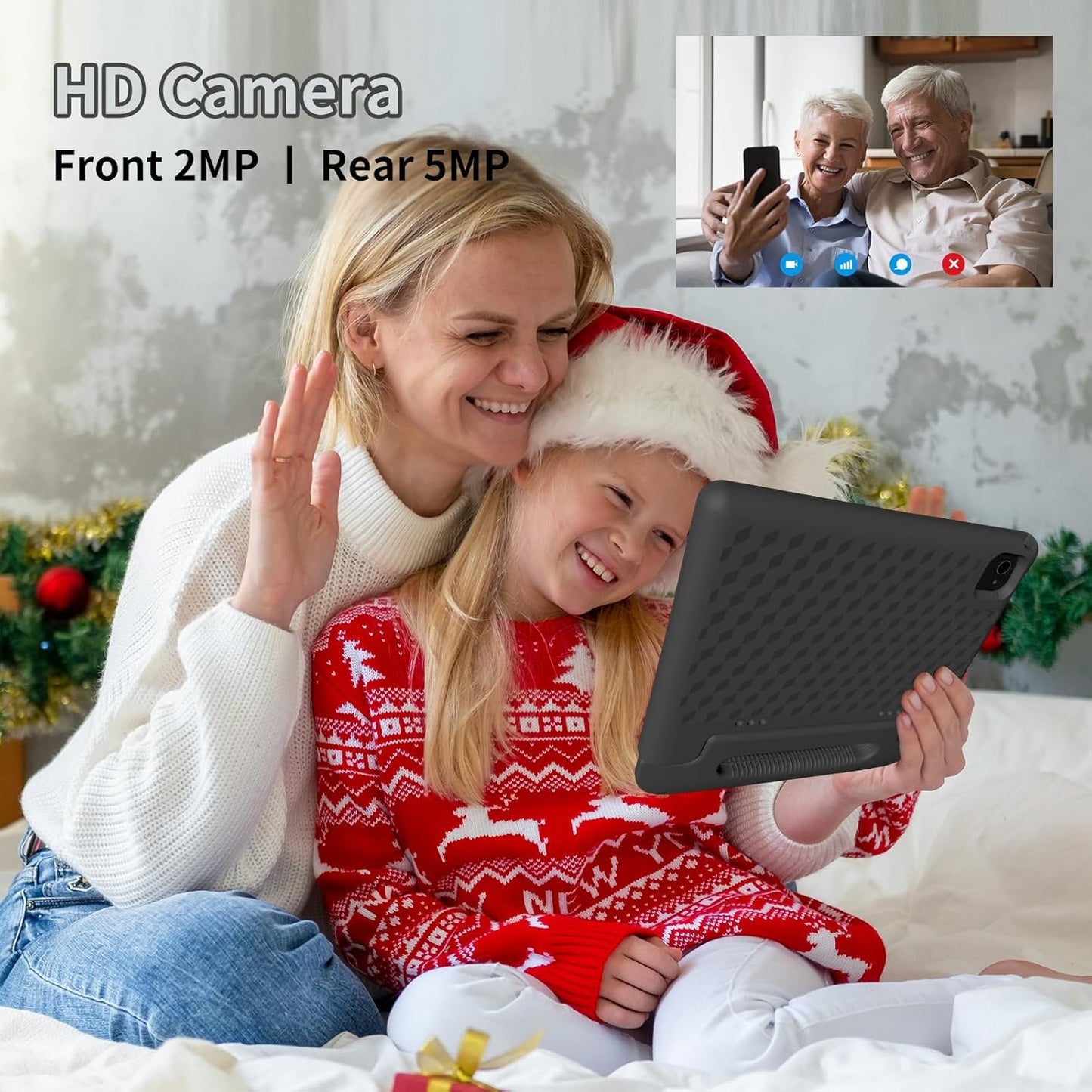 Kids Tablet, 10.1 Inch Tablet for Kids Android 14, 64GB Octa-Core, WiFi, Big Battery, Kids Space, Parental Control 1280 * 800 HD Display Children Tablets Black