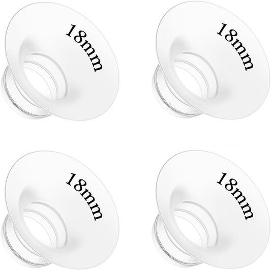 4Pcs Flange Insert 18mm Compatible with Momcozy M5/M9/M6/V2 Pro/V2 pro/S12 Pro/S9 Pro/Spectra/Medela/eufy/Elvie/Lansinoh/Paruu P10 Breast Pump,and Most 24mm Shields