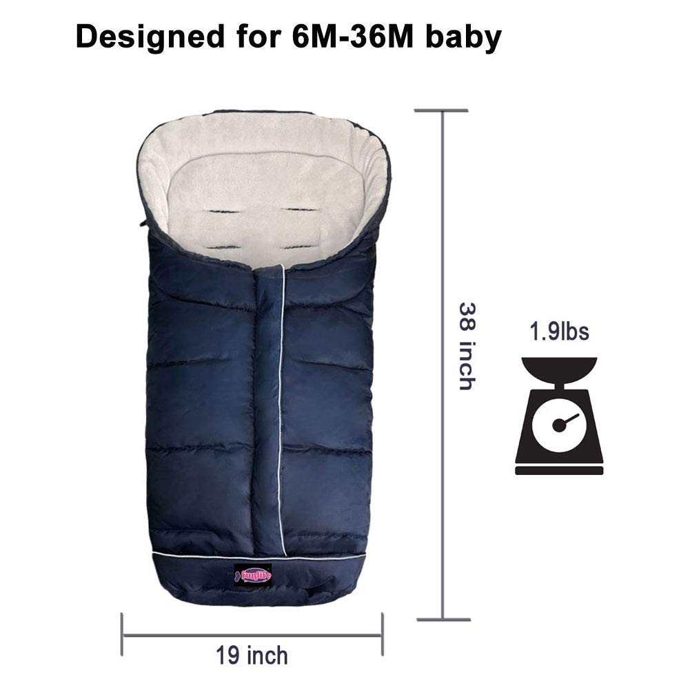 Anti-Kick Winter Waterproof Extendable Baby Bunting Bag Adaptable for Most Strollers Travel Gear Toddler Universal Stroller Footmuff 6-36Months Baby