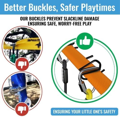 Hyponix Ninja Obstacle Course for Kids – 2 x 60 ft Slacklines with 13 Weatherproof Obstacles – Monkey Net, Ratchet-Tight Tech, Supports 880 lbs – Climbing & Swinging Backyard Fun