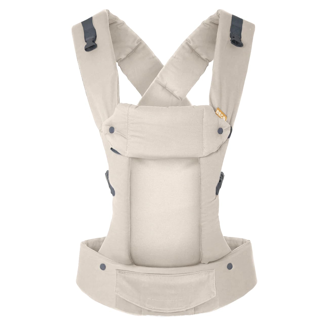 Beco Gemini Baby Carrier from Newborn to Toddler - Certified Ergonomic Newborn Baby Carrier for Infants and Children of 7-35 lbs - M Shape, Adjustable Seat, 100% Cotton (Ecru)