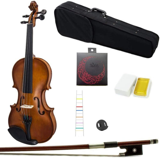 Paititi Artist-100 Student Violin Starter Kit with Brazilwood Bow Lightweight Case, Extra Strings, Rosin and Fingerchart (3/4)