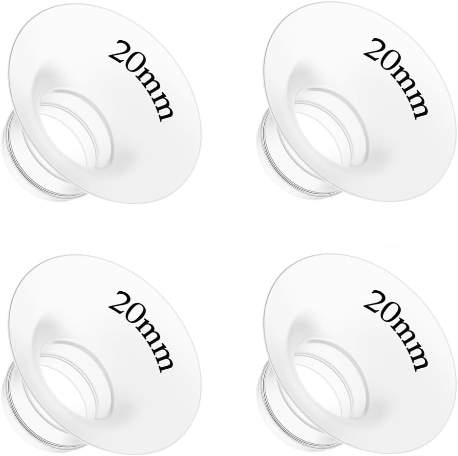 4Pcs Flange Insert 20mm Compatible with Momcozy M5/M9/M6/V2 Pro/V2 pro/S12 Pro/S9 Pro/Spectra/Medela/eufy/Elvie/Lansinoh/Paruu P10 Breast Pump,and Most 24mm Shields