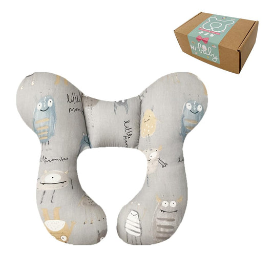 Baby Head Rest Pillow for Stroller Cartoon Neck Chin Support Pillows for Infants Toddler Neck Protection Cushion for Travelling, Monster