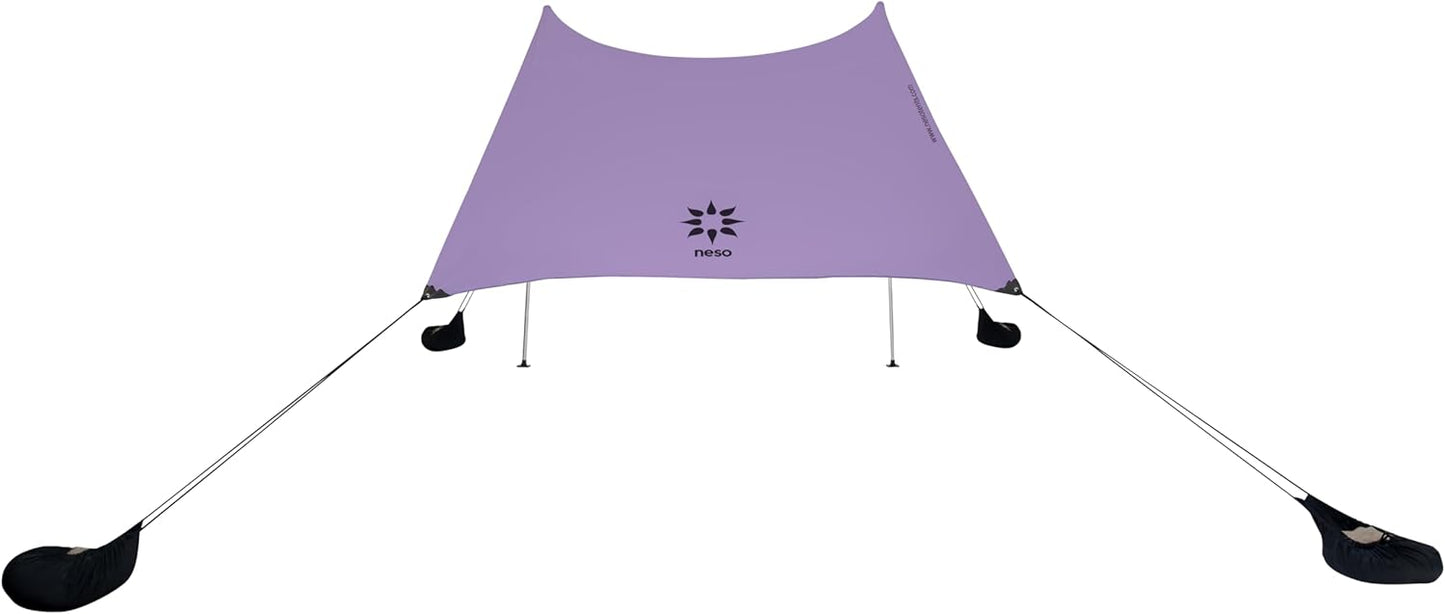 Neso Tents Beach Tent with Sand Anchor, Portable Canopy Sunshade - 7' x 7' - Patented Reinforced Corners (Lavender)