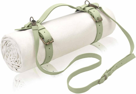 4’9” x 6’3” White Lightweight Water-Resistant Canvas Mat – Picnic, Outdoor, Beach, Park, Camping, Toy Mat