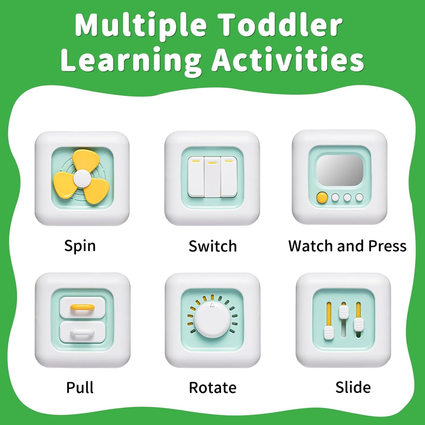 Busy Cube Toy, Sensory Toys for Toddlers 1-3, Baby Car Seat Toys 12-18 Months, Toddler Airplane Travel Toys Age 1-2, Learning Fine Motor Skills, 1st Birthday Gifts Boys Girls