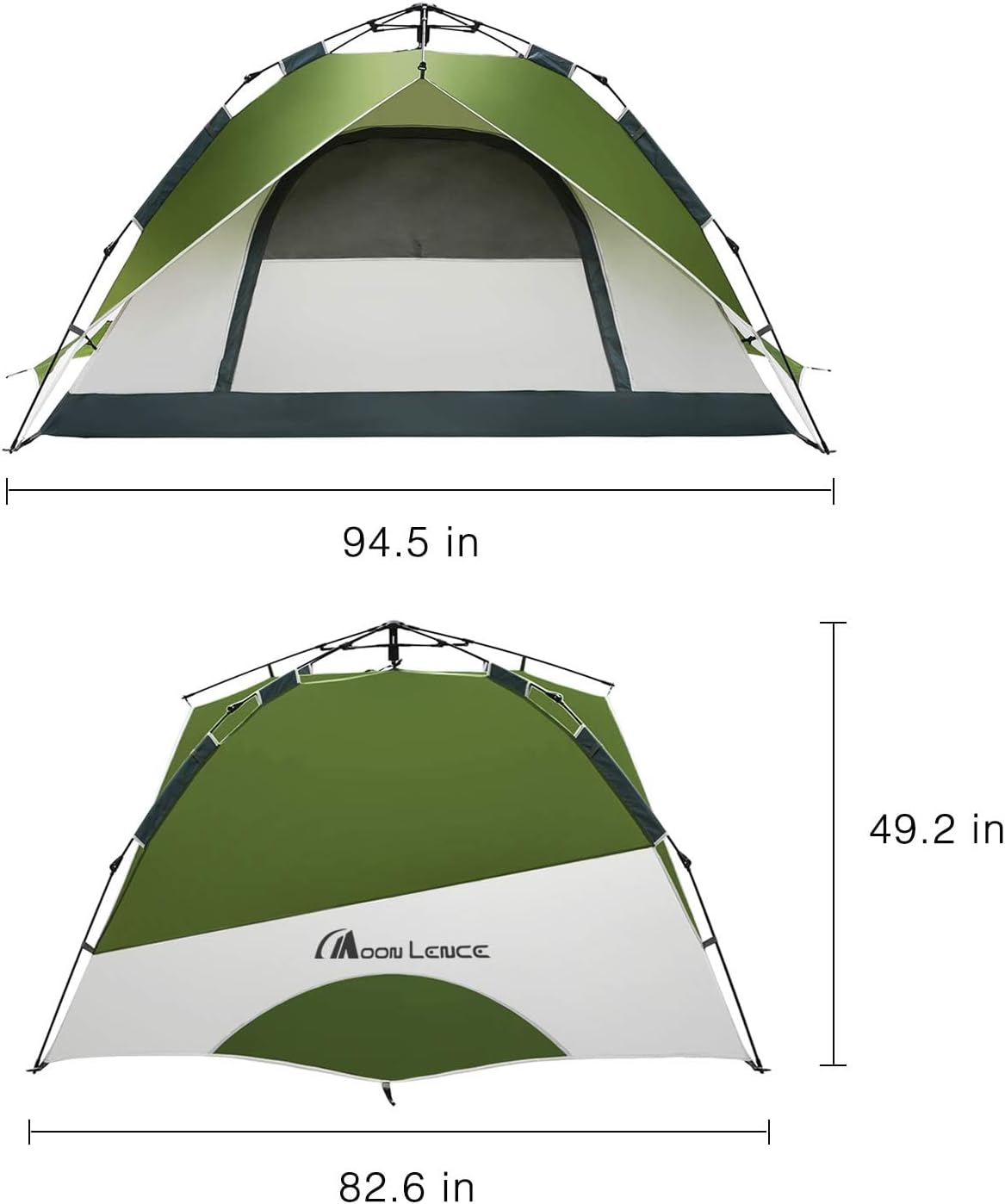 MOON LENCE Instant Pop Up Tent for 3-4 Person - Automatic Portable, Windproof for Camping, Hiking, Mountaineering