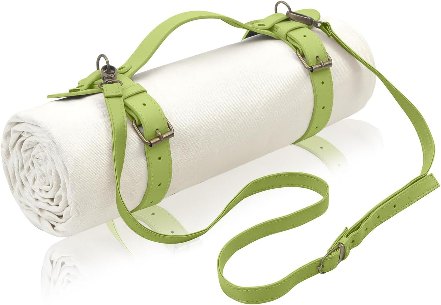 4’9” x 6’3” White Lightweight Water-Resistant Canvas Mat – Picnic, Outdoor, Beach, Park, Camping, Toy Mat