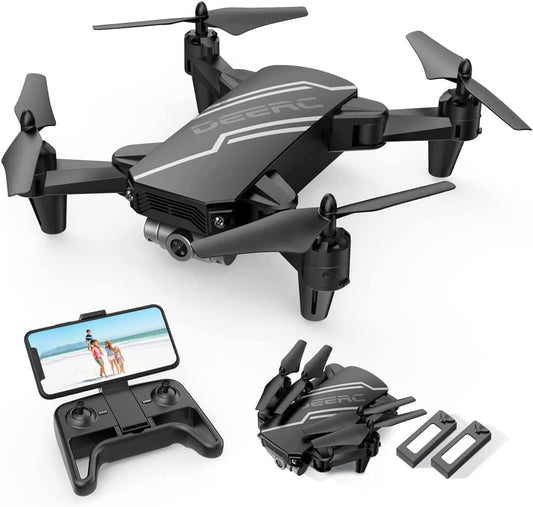 DEERC D20 Mini Drone for Kids with 720P HD FPV Camera Remote Control Toys Gifts for Boys Girls with Altitude Hold, Headless Mode, One Key Start Speed Adjustment, 3D Flips 2 Batteries, Black