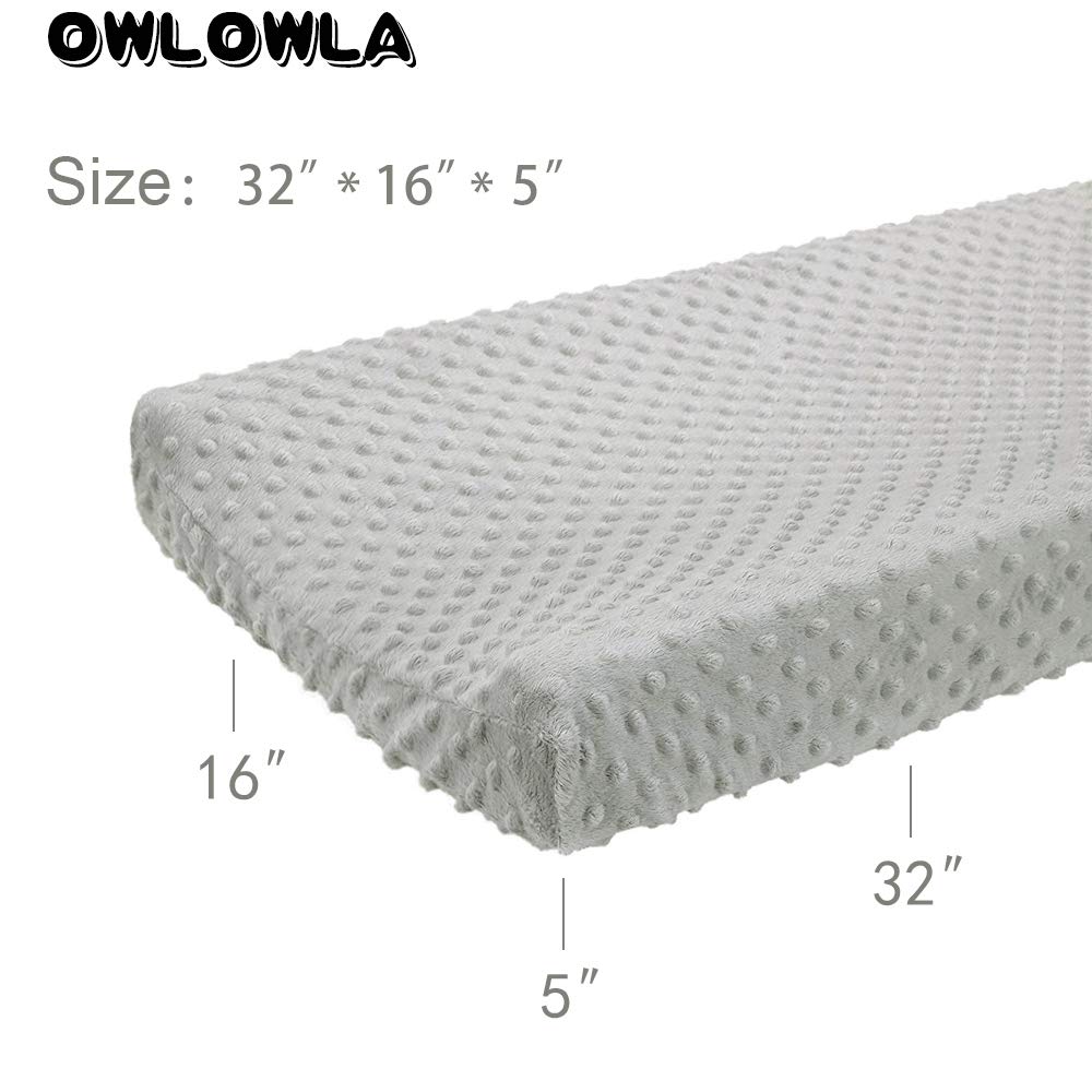 Owlowla Changing Pad Cover, Soft Minky Dots Changing Table Sheets for Baby Boy and Girl(Silver Gray)