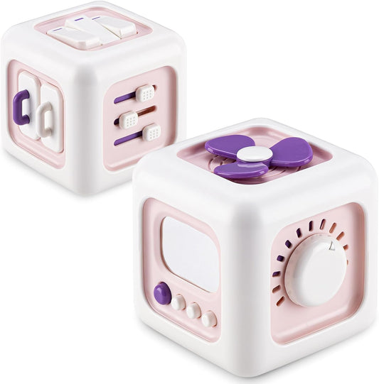 Busy Cube Toys for 1 Year Old Girl Gifts, Montessori for Baby Girl, Travel Sensory Toys for Toddlers 1-3, Learning Fine Motor Skills| 1st Birthday Girl Gifts 12 Months +