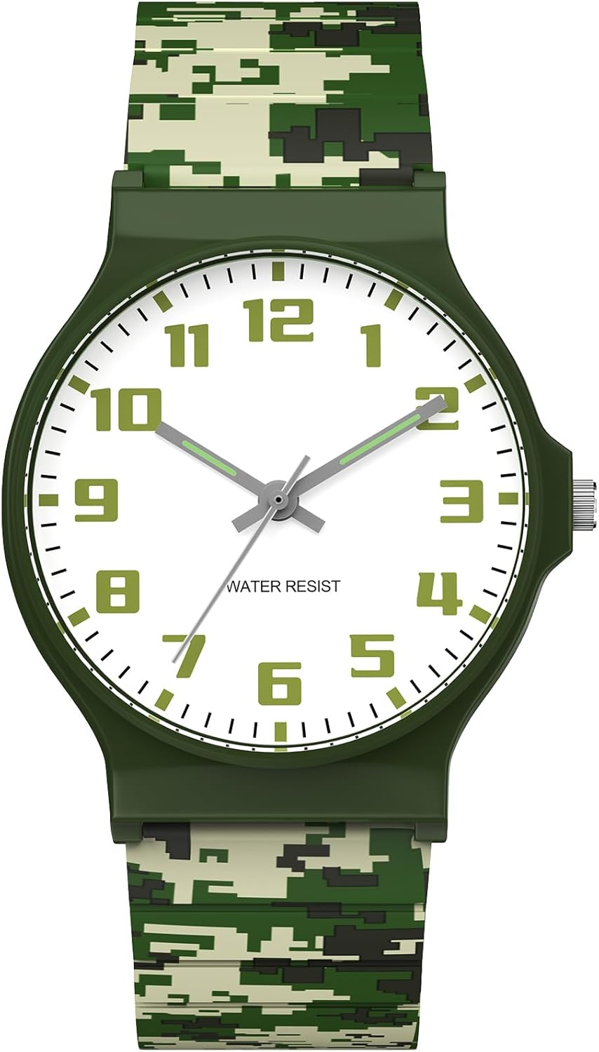 Kids Analog Watch Boys Girls, 30M Waterproof, Sports Watch for Boys, Easy to Read Children's Thin Dial Wrist Watches with Soft Band, for Ages 5-15 Kids Great Birthday Gifts Christmas Day