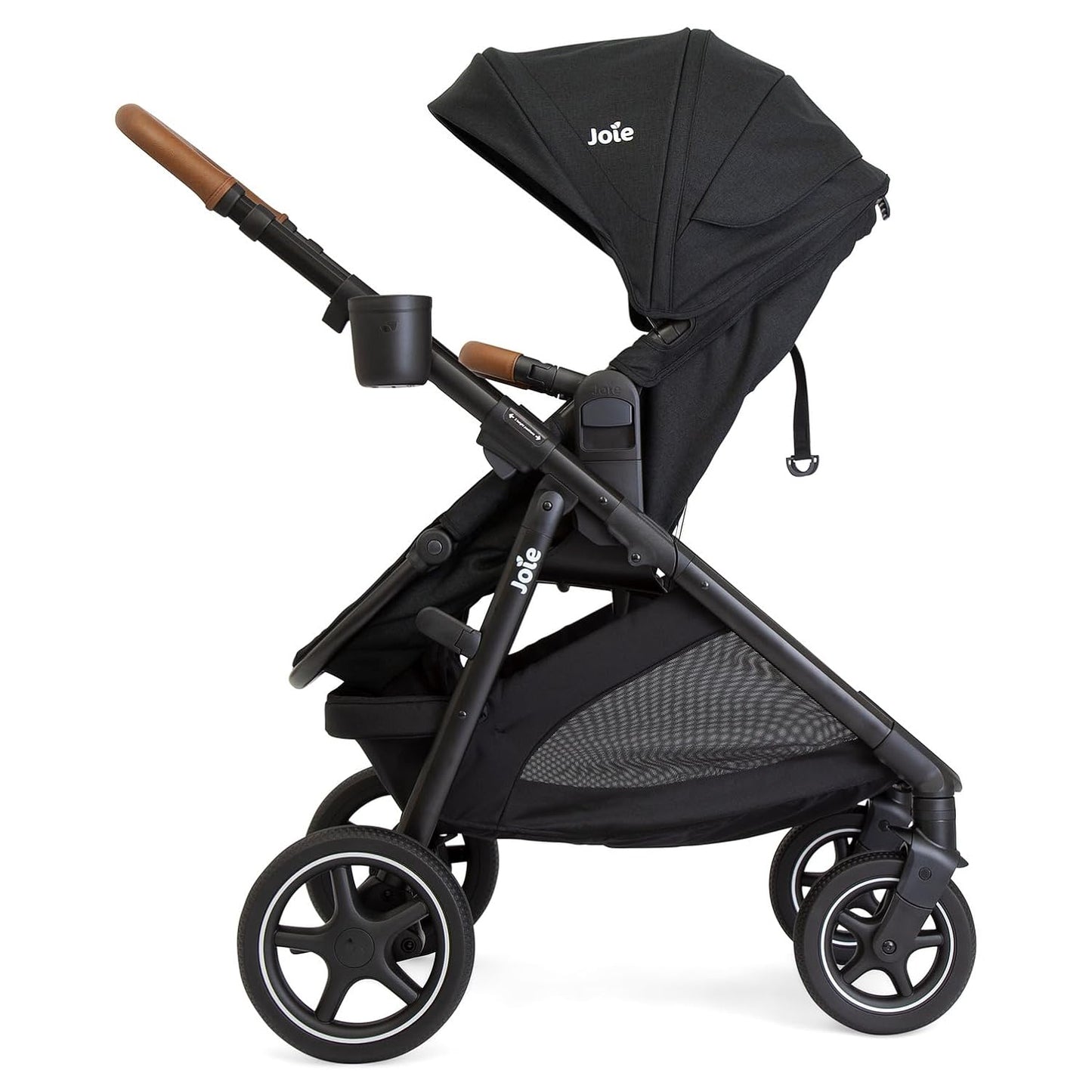 Joie Ginger lx 4-in-1 One-Hand Pramette Stroller - Easy Convertible Pramette and Stroller with a One-Hand Pramette Conversion, for Newborns to Toddlers (Shale)