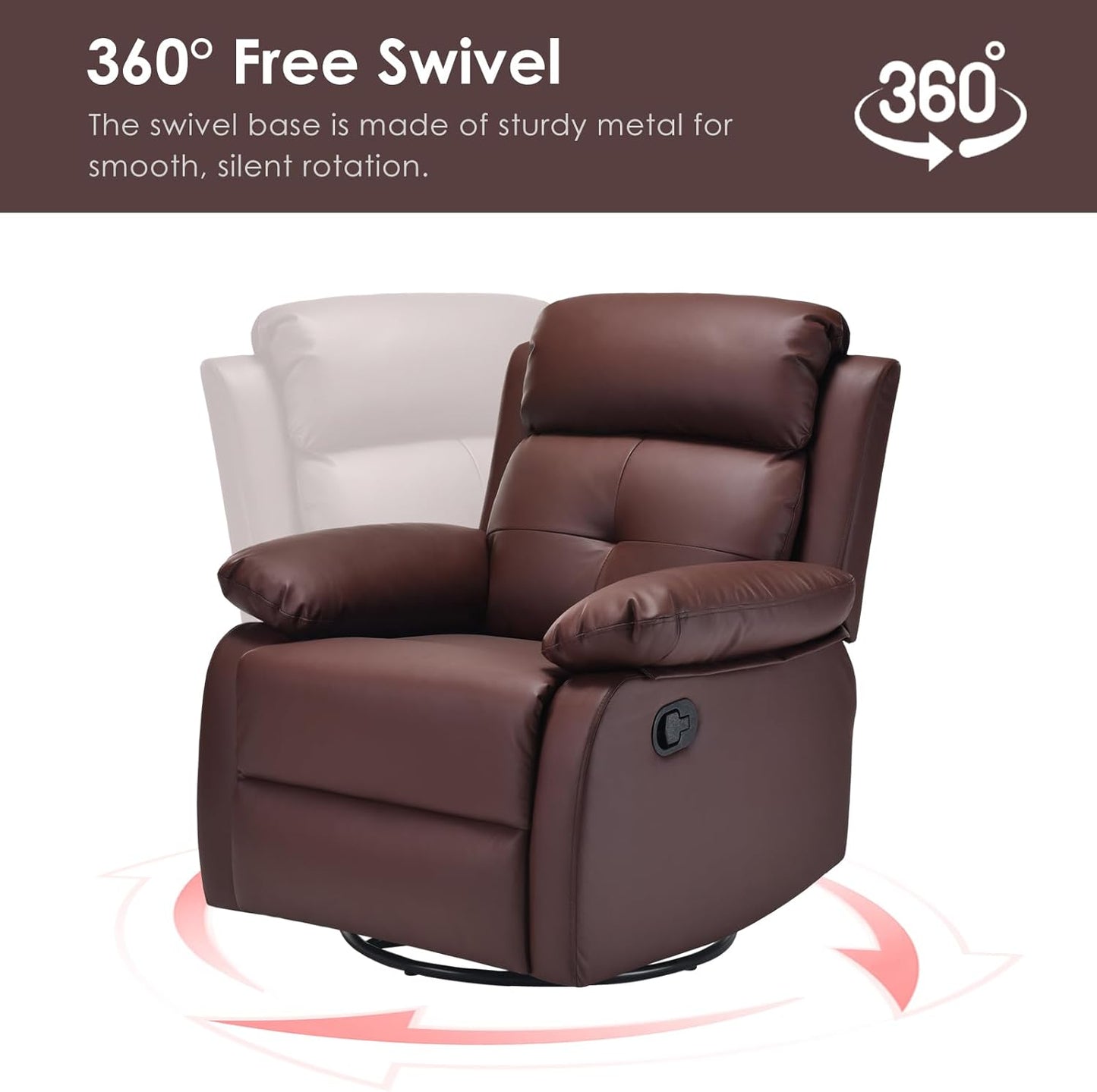 Small Rocker Swivel Recliner Chair for Adults Women for Small Spaces, Bedroom, Living Room