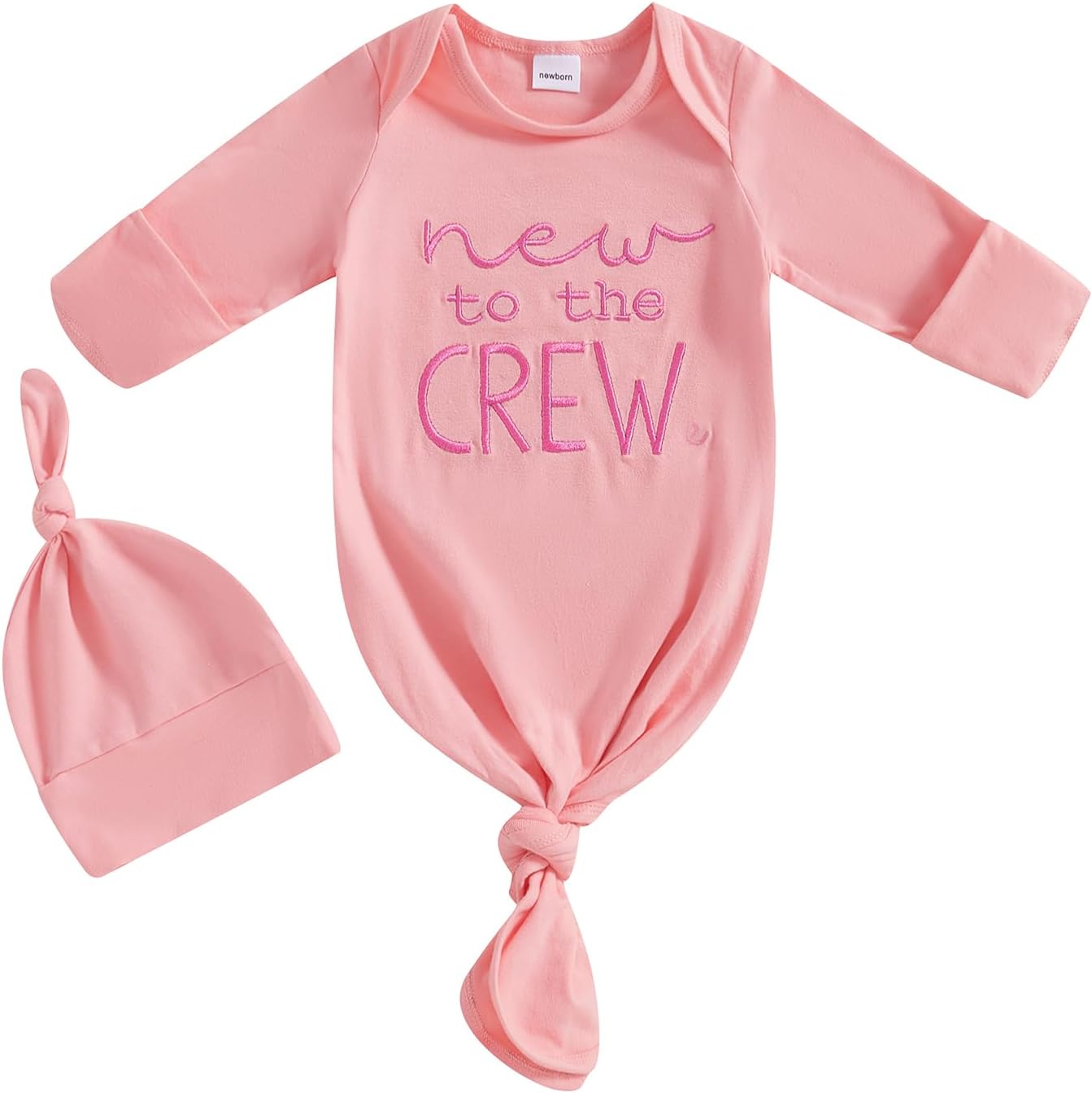 Newborn Boy Girl Coming Home Outfit Baby Infant Sleeper Gown Nightgown Outfits Cute Fall Winter Pajamas and Hat