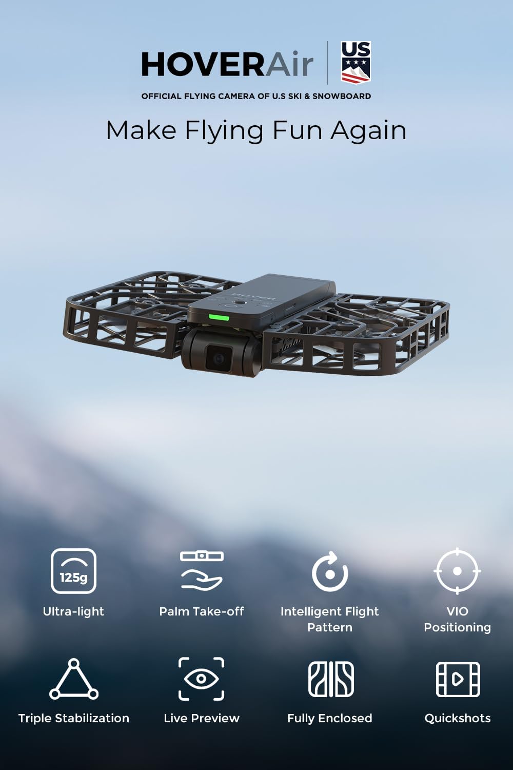 X1 Drone with Camera, Self-Flying Camera Drone with Follow Me Mode, Foldable Mini Drone with HDR Video Capture, Palm Takeoff, Intelligent Flight Paths, Hands-Free Control Black (Standard)