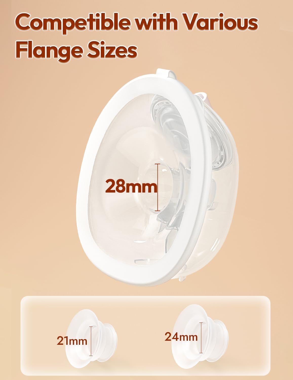 NCVI Ultra-Light Wearable Breastfeeding Pump Hands-Free, Hospital-Grade Portable Electric Breast Pump with Double Sealed Milk Cup, 21/24mm Flanges Suit for 17-23mm Small Nipples, 4 Modes 9 Levels