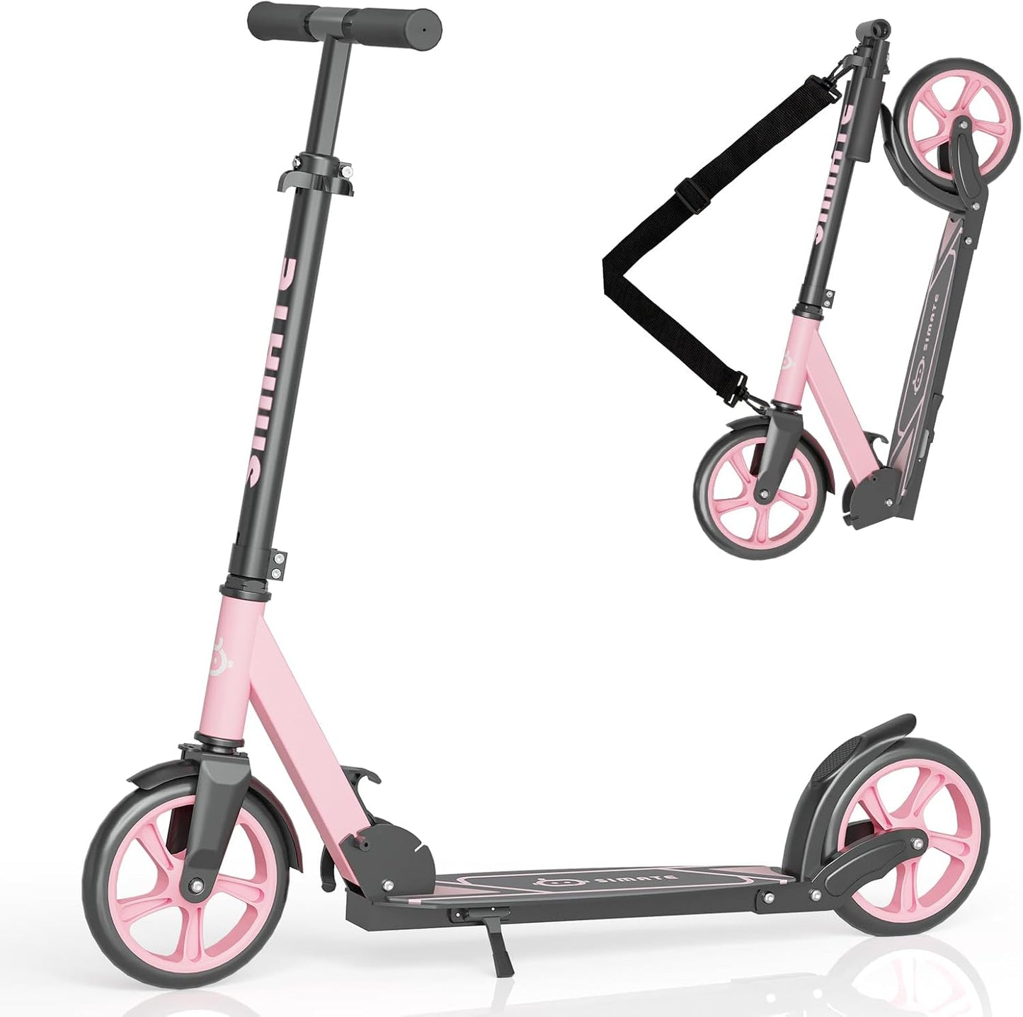 Kick Scooter for Kids Teens & Adults, 4 Adjustable Heights, 8IN All Terrain Big Wheels, Foldable and Lightweight, Gifts for Girls Boys