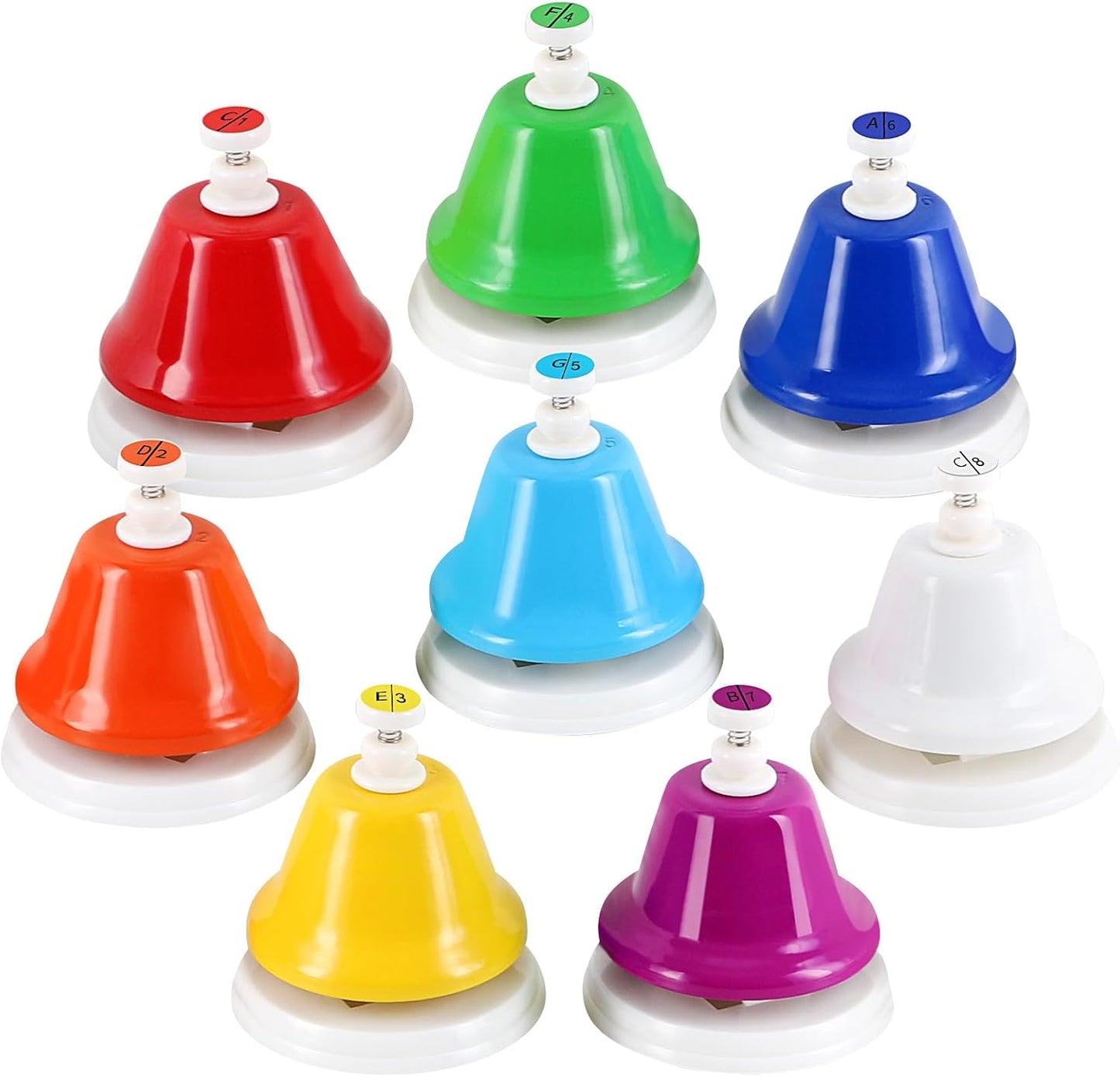 Eastrock Desk Bells, Hand Bells Set 8 Note Diatonic Musical Bells for Toddlers Children Kids Adults, Used for Festival, Musical Teaching, Church Chorus, Wedding, Family Party