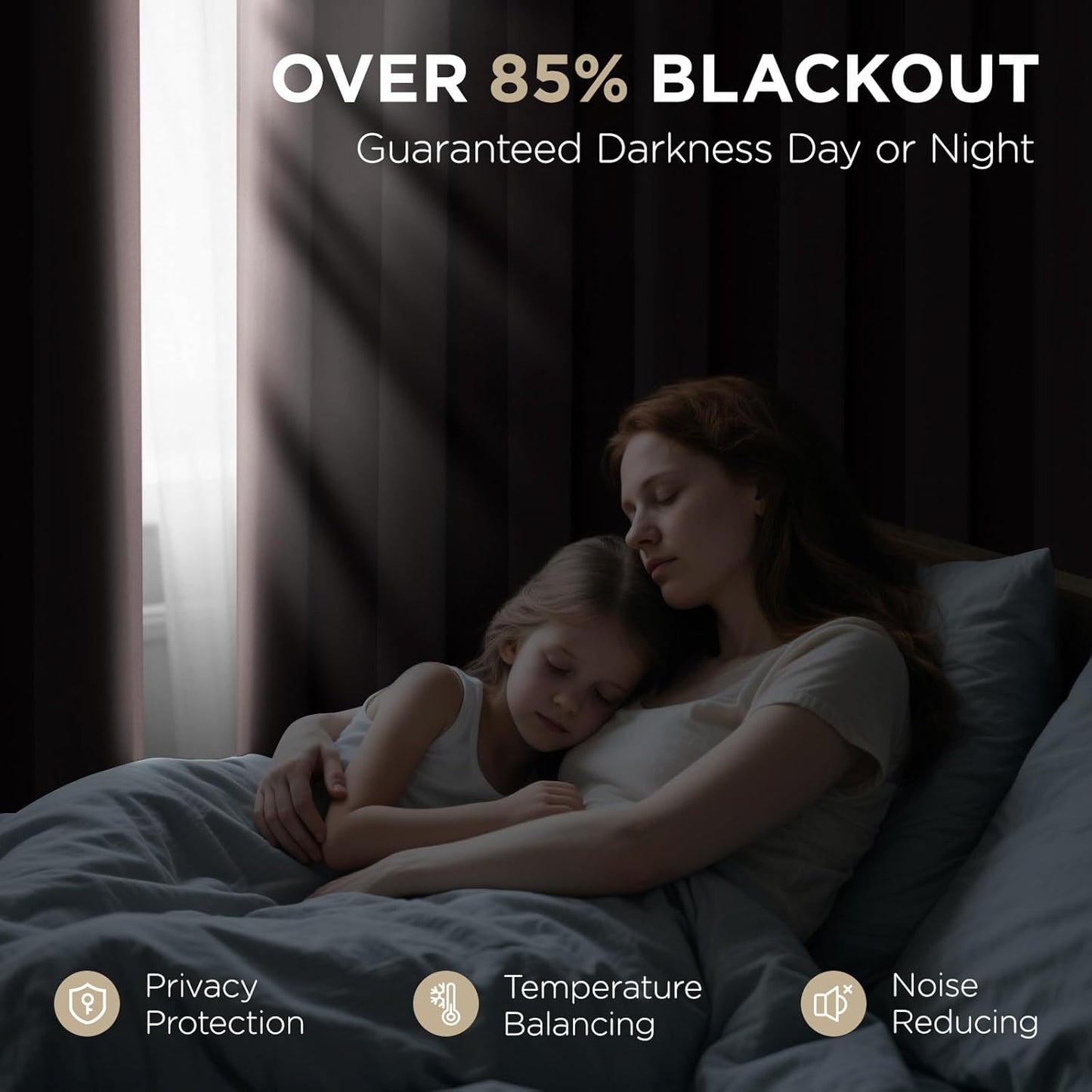 Joydeco Blackout Curtains 63 inch Length 2 Panels Set, Thermal Insulated Long Curtains & Drapes 2 Burg, Room Darkening Grommet Drapes for Bedroom Living Room Windows (W42 x L63 Inch, Chocolate)