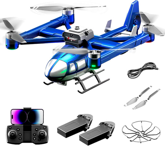 Camera Drone for Kids 8-12 & Adults, Beginner-Friendly Mini Drone with 360° Flips, One-Key Take Off/Landing, Headless Mode, 2 Batteries, RC Quadcopter Toys for Boys Girls