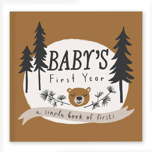 Lucy Darling Little Camper Baby Memory Book – First Year Journal, 5-Year Milestone Scrapbook & Photo Album – Rustic, Woodland Adventure Keepsake for Baby Boy or Girl – Ideal Gift
