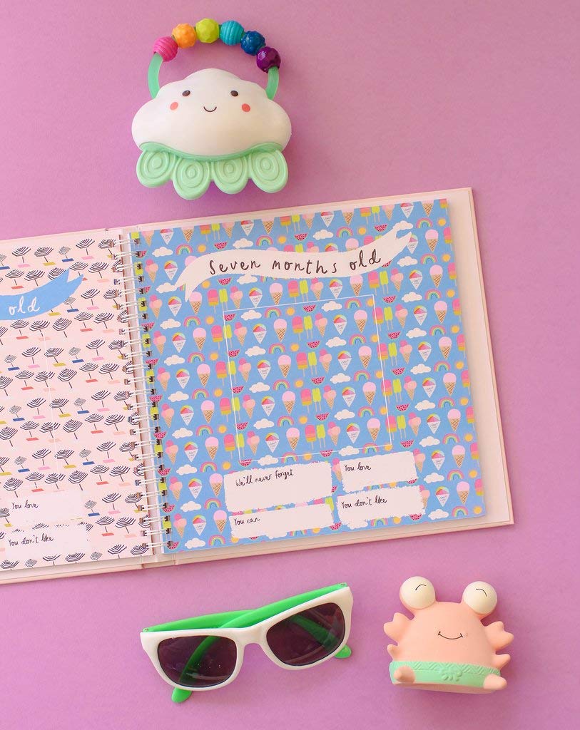 Lucy Darling Little Beach Babe Baby Memory Book – First 5 Years Journal & Photo Album, Baby Girl Keepsake, Unique Scrapbook Album, Mom Gift