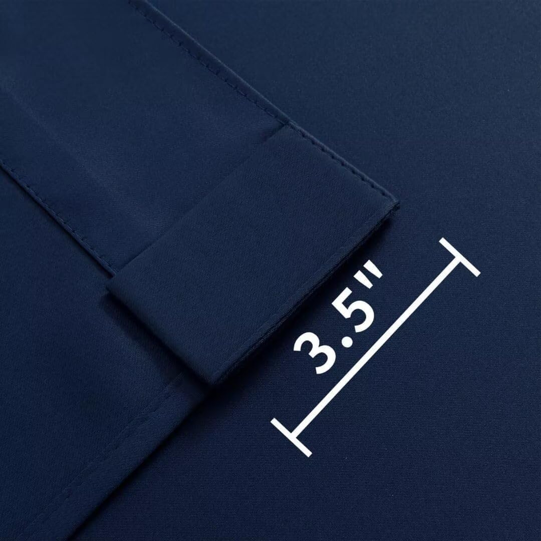 Joydeco Blackout Curtains 108 Inches Long, Thermal Insulated Black Out Curtains 2 Panels Set, Room Darkening Drapes for Living Room Window Rod Pocket Back Tab (W37 x L108 Inch, Navy Blue)