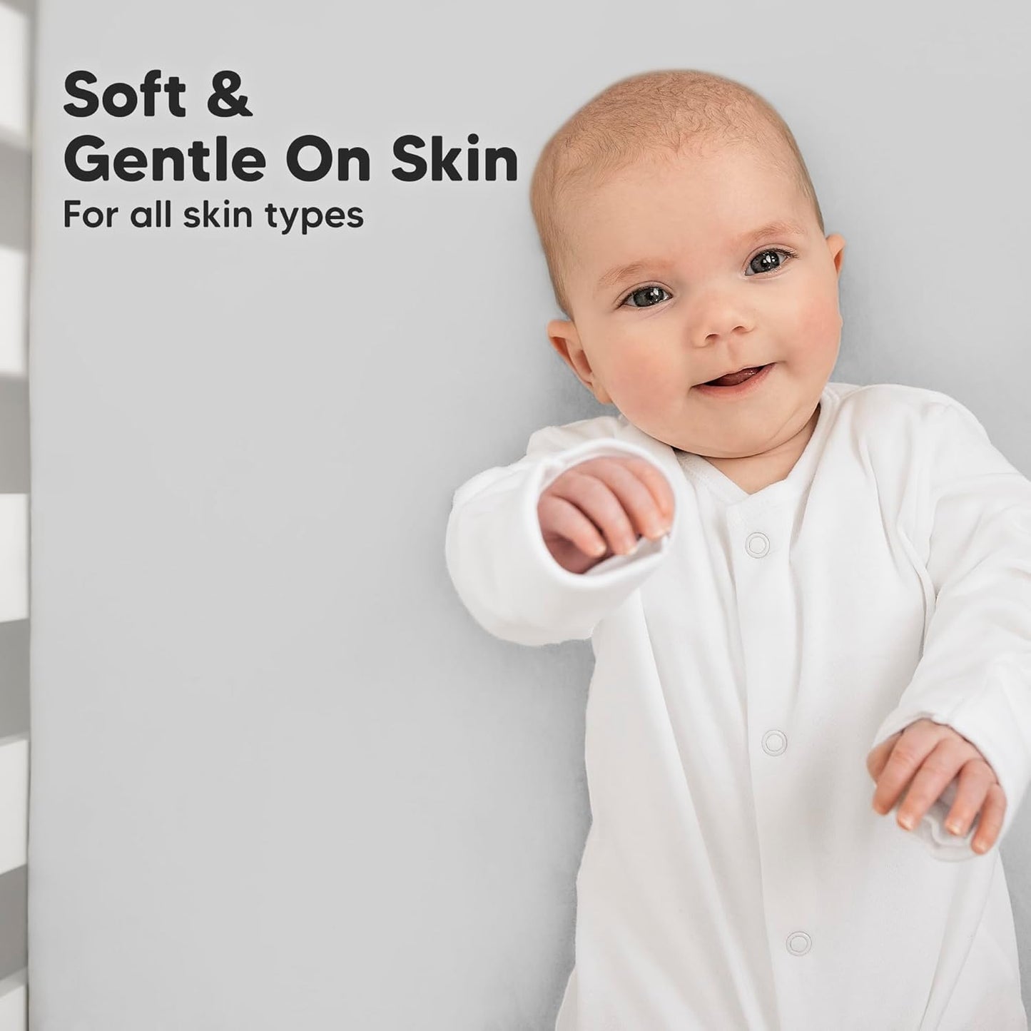 KeaBabies 2-Pack Organic Crib Sheets for Boys, Girls - 52x28 Fitted Crib Mattress Sheet Neutral, Breathable Jersey Cotton Cover for Baby Bed, Toddler Mattress, Soft & Cute Prints (French Gray)