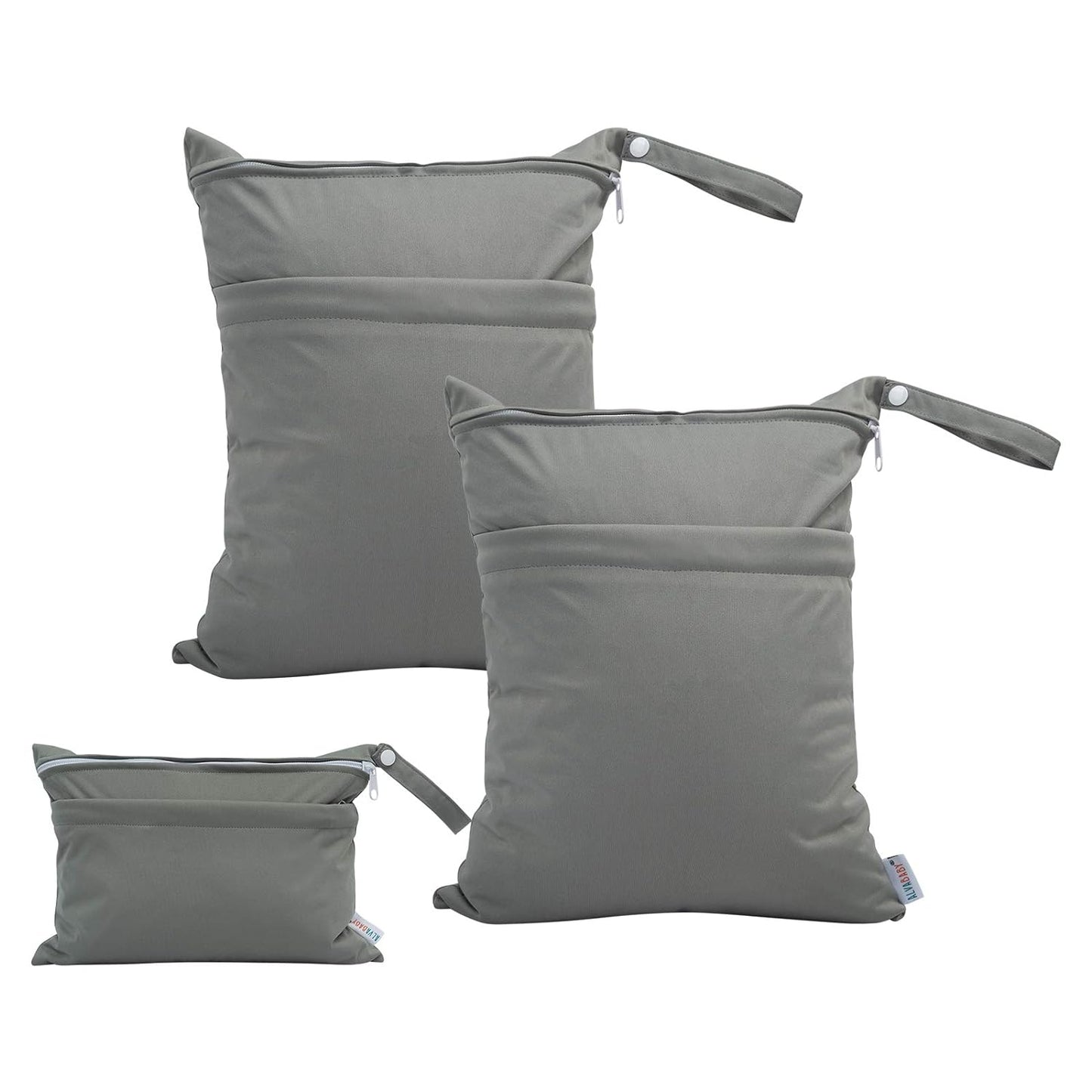 ALVABABY 3pcs Baby Cloth Diaper Wet/Dry Bags|Waterproof Reusable with Two Pockets|Travel, Beach, Pool, Daycare, Soiled Baby Items,Yoga，Gym Bag for Swimsuits or Wet Clothes 3L-B29