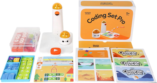 Coding Set Pro STEM Robot for Kids Ages 4+, Coding Robot for Kids to Learn Early Programming, Educational Toy for Homeschool & Classroom Ages 4-10