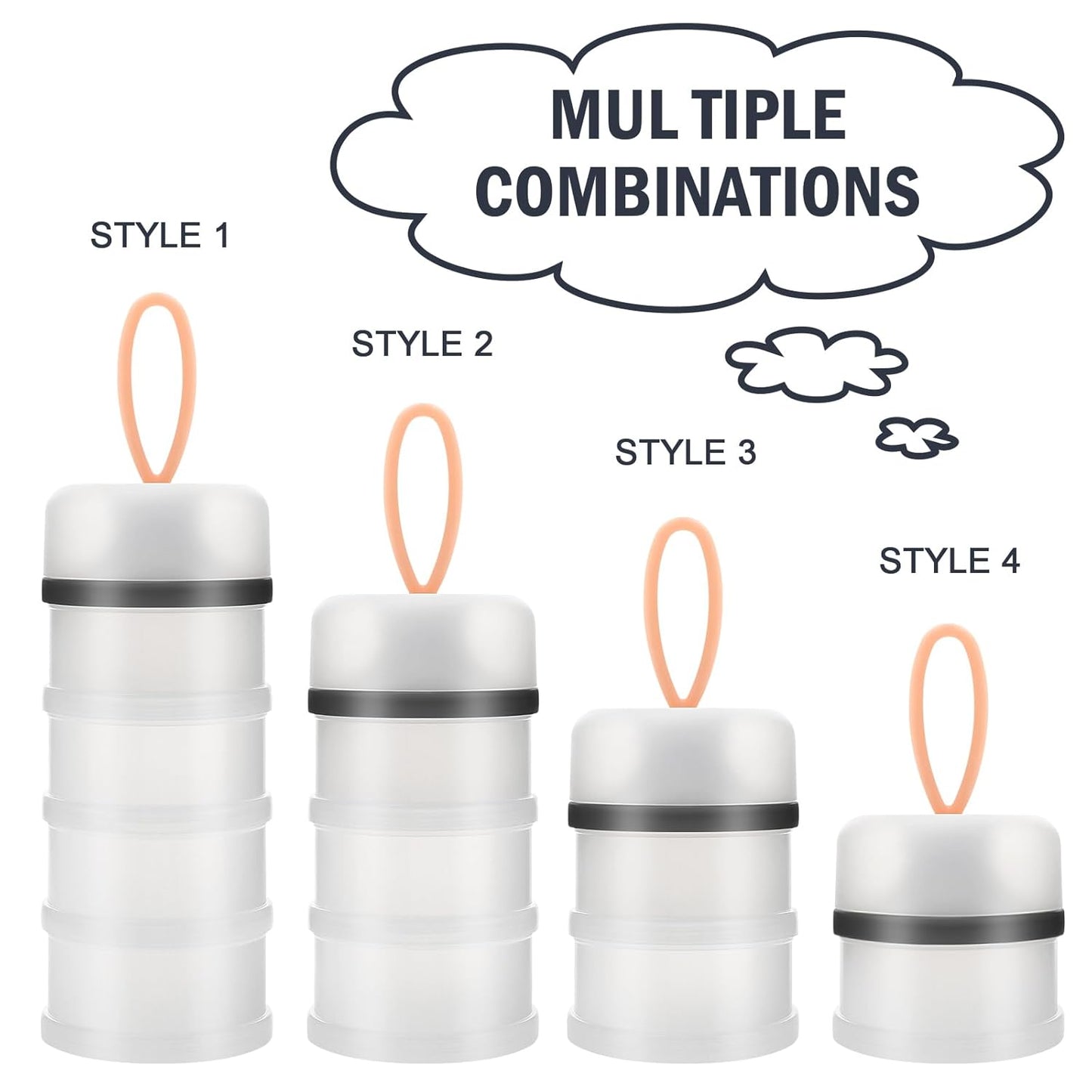 Accmor Baby Formula Dispenser On The Go, Stackable Formula Dispenser Formula Container to Go, Non-Spill Portable Milk Powder Kids Snack Storage Container, BPA Free