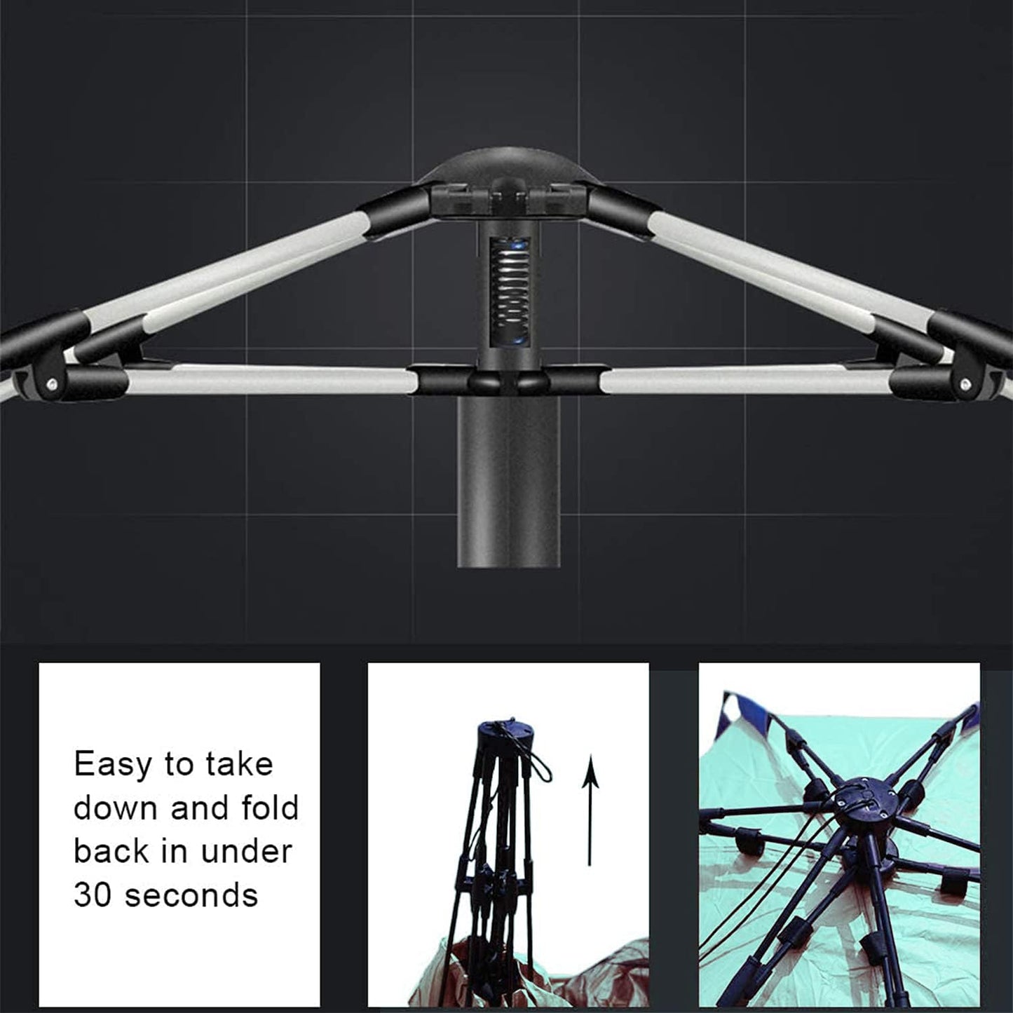 Oileus X-Large 4 Person Beach Tent Sun Shelter - Portable Sun Shade Instant Tent for Beach with Carrying Bag, Stakes, 6 Sand Pockets, Anti UV for Fishing Hiking Camping, Waterproof, Light Green