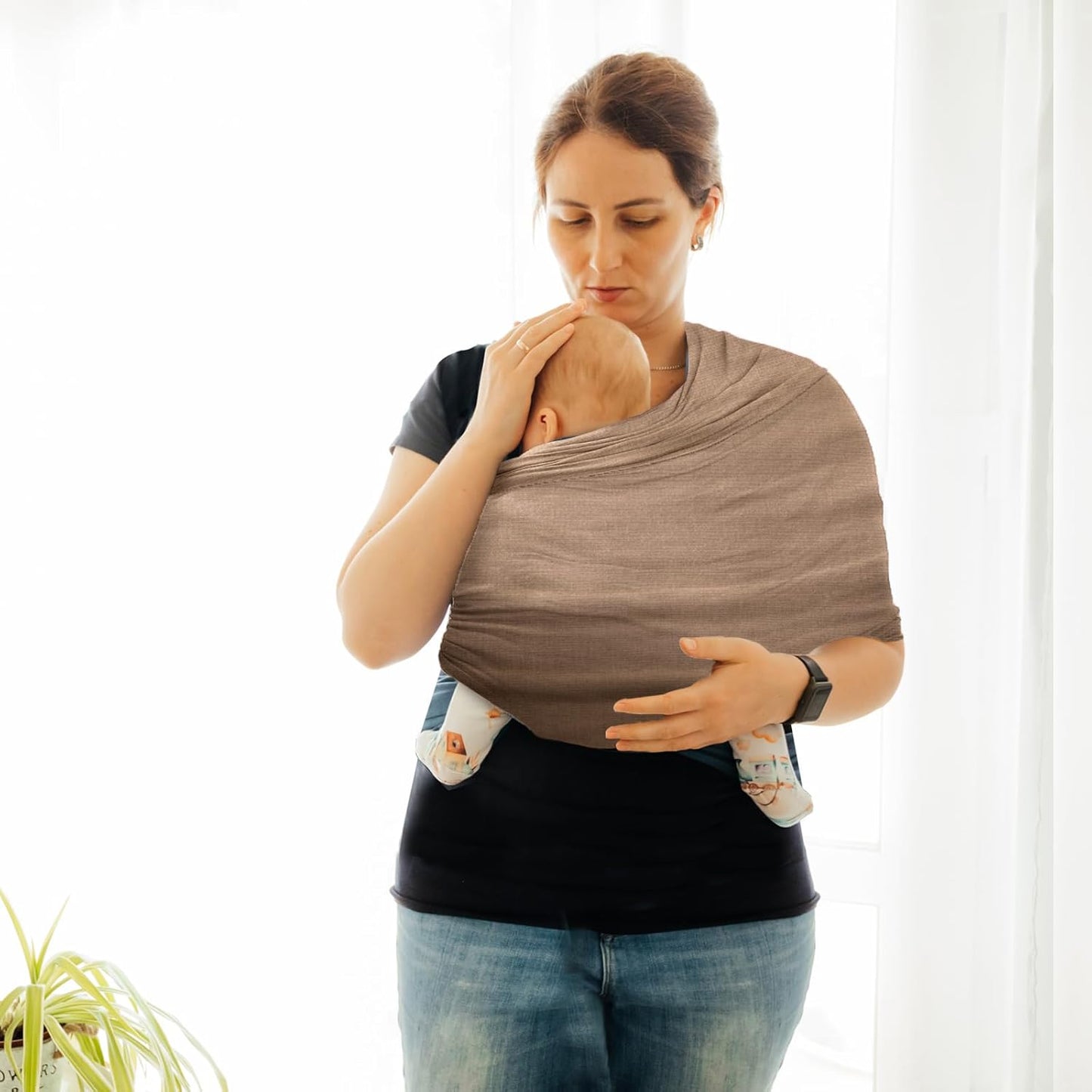 TKKOK Baby Wrap Carrier, Unisex Baby Carrier, Lightweight & Ultra Soft, Easy to Wear Baby Wrap, Perfect for Newborn Toddlers