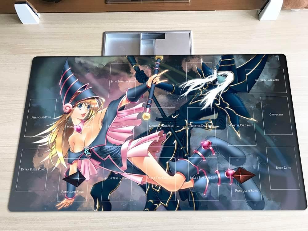 New Mlikemat Playmat Dark Magician Girl TCG CCG OCG Trading Card Game Mat with Zones + Free Bag (ZD014-27-A)