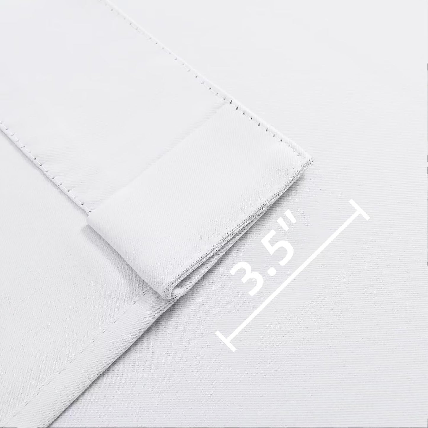 Joydeco 90 Inch 60% Blackout White Curtains 2 Panels, Elegant Semi Sheer Curtains for Bedroom, Thermal Insulated Black Out Drapes for Living Room, Rod Pocket Back Tab Drapes(W52 x L90 Inch,Pure White)