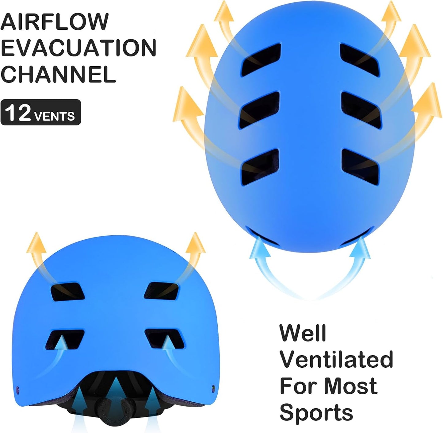 Adjustable Kids Bike Helmet with Knee Pads Elbow Pads Wrist Guards for Age 3-5-8-14+ Youth/Teens,Ventilation Multi-Sport Scooter Roller Skate Rollerblading Skateboarding Climbing Cycling