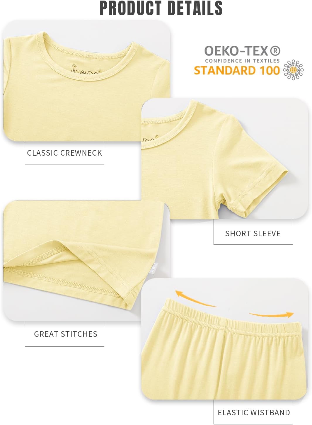 Jimonda Baby Boys Girls Pajama Sets Toddler Sleepwear Cool Jammies 2pcs Viscose from Bamboo PJs 18M-8Y