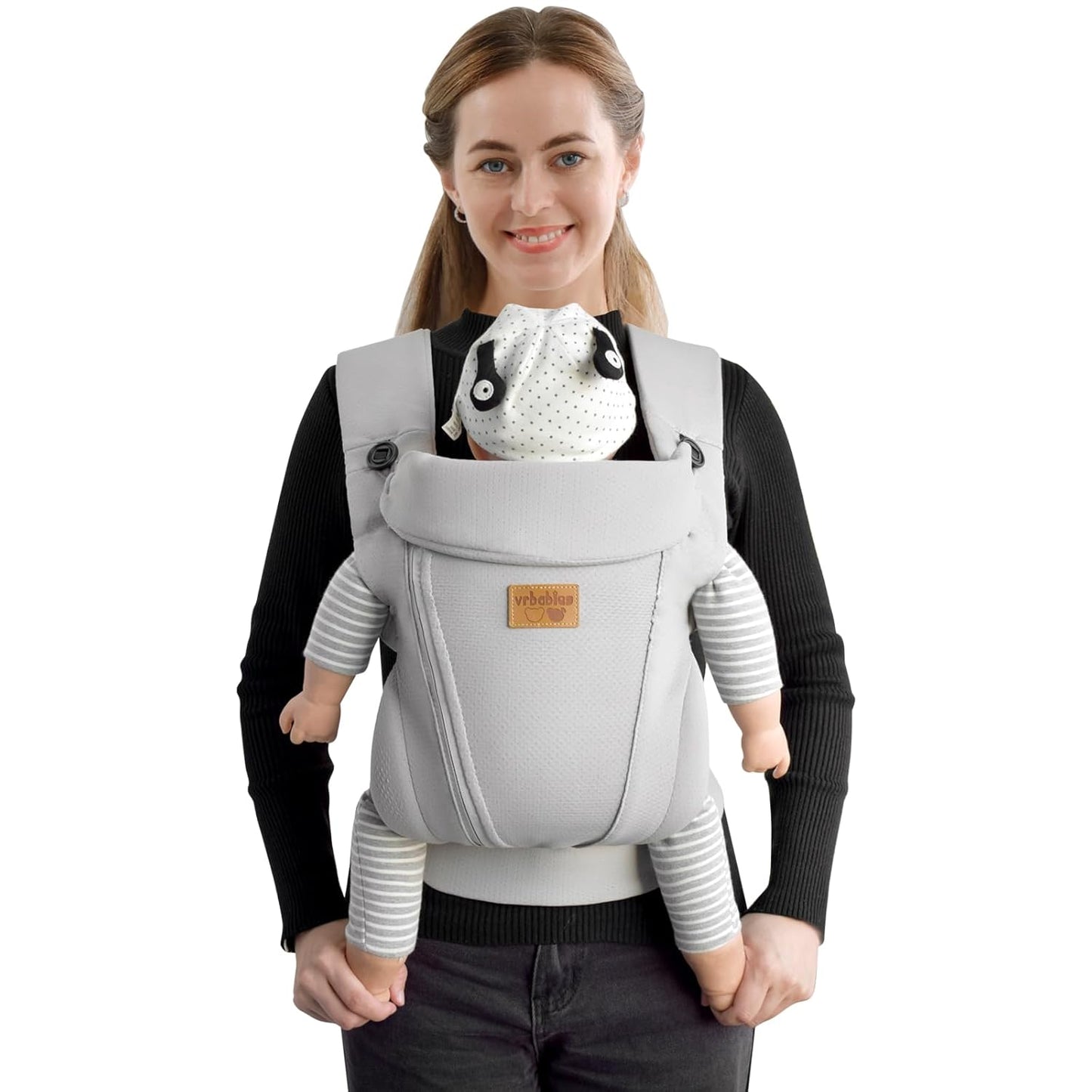 New Upgrade Ergonomic Baby Carrier Newborn Toddler Wrap Carrier,Hands Free Baby Sitting Sling,Breathable,Perfect for Infants/Chest Sling for Babies Shower Gift (Light Grey, Upgrade-with Belt)