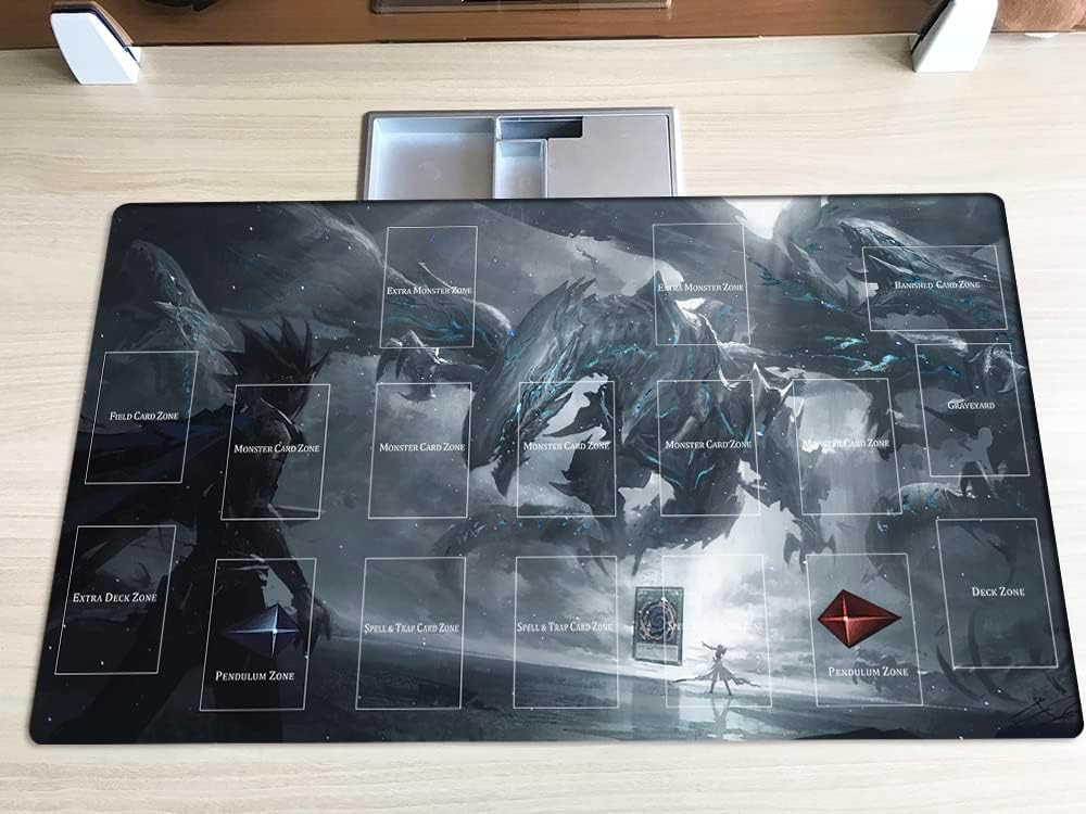 New Mlikemat Playmat Blue-Eyes Ultimate Dragon TCG CCG OCG Trading Card Game Mat with Zones + Free Bag (ZD039-462-A)