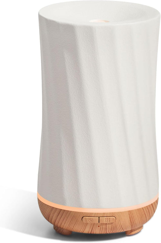 InnoGear 150ml Ceramic Oil Diffuser, Handcrafted Stone Essential Oil Diffuser Aromatherapy Diffusers Ultrasonic Cool Mist Humidifier Vaporizor with 2 Mist Modes Waterless Auto Off for Room Office Home