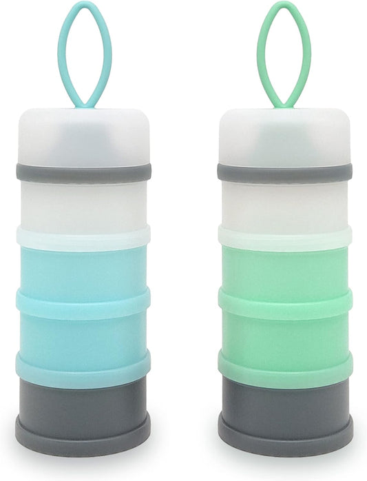 Baby Formula Dispenser, Formula Container, Portable Milk Powder Dispenser Container, Baby Feeding Travel Storage Container, Non-Spill Stackable Baby Snack Storage Container, BPA Free, 2 Packs