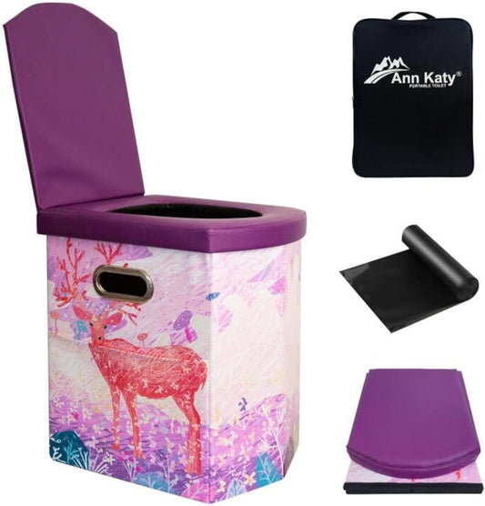 Upgrade XL Portable Toilet for Adults, Extra Large Portable Travel Floding Toilet, Camping Tall Toilets with Lid for Adults and Kids Compact Potty for Car,Hiking,Beach and Camping